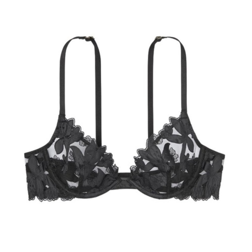 VS Luxe Sheer Floral Embroidered Bra